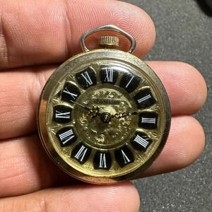 Vintage Lady Nelson Ornate Swiss Made Pocket Pendant Watch Gold Tone Working